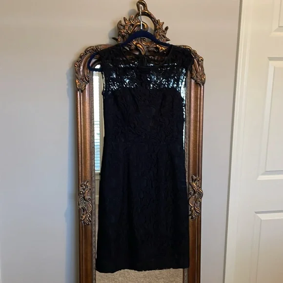 reign lace mini dress Aurelie Long Sleeve Lace Mini Dress - Black